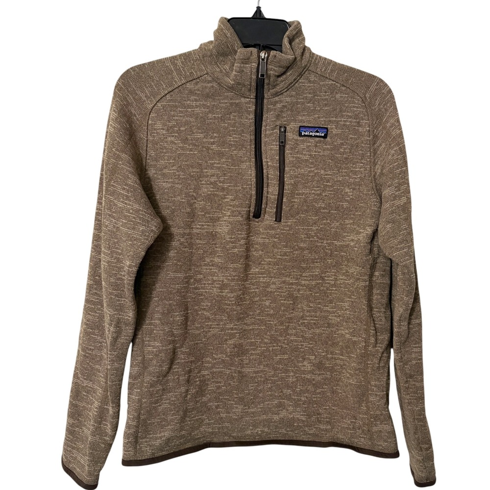Patagonia Mens M Better Sweater 1/4 Zip Brown Heather Fleece Pullover Gorpcore